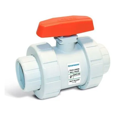 Hayward Flow Control TB4P125T, 1-1/4"GFPP True Union Ball Valve w/FPM o-rings; threaded ends