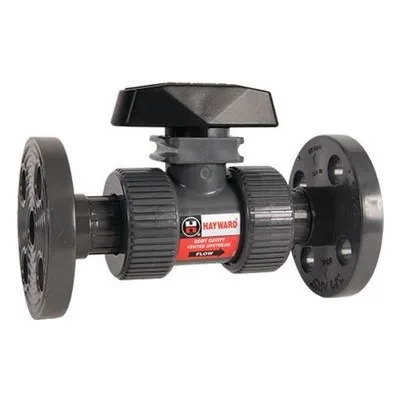 Hayward Flow Control TB1125FZ, 1-1/4" PVC True Union Ball Valve w/FPM o-rings; flanged end connections, drilled ball for N/AOCl