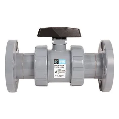 Hayward Flow Control TB2200FZ, 2" CPVC True Union Ball Valve w/FPM o-rings; flanged end connections, drilled ball for N/AOCl