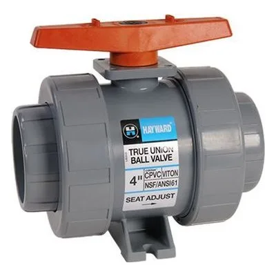 Hayward Flow Control TB2300SZ, 3" CPVC True Union Ball Valve w/FPM o-rings; socket end connections, drilled ball for N/AOCl