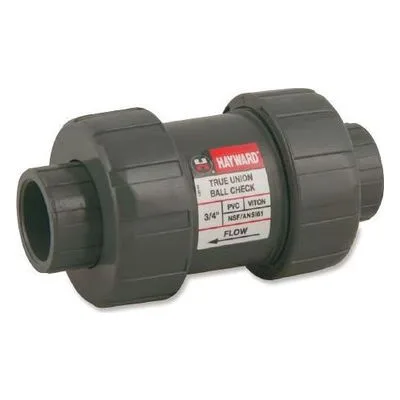Hayward Flow Control TC30075T, 3/4" PP True Union Ball Check Valves w/FPM o-rings; threaded end connections