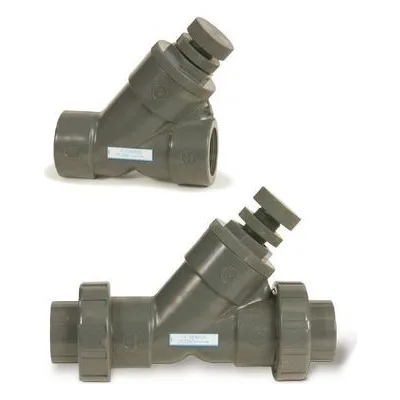 Hayward Flow Control SLC10200SU, 2" PVC Spring-Loaded True Union Y-Check Valve w/FPM o-ring seal, socket end connections