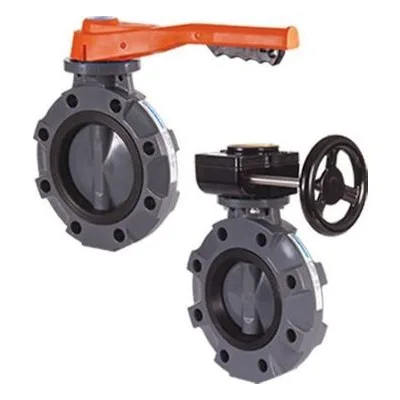 Hayward Flow Control BYV11020A0EG000, 2" Butterfly Valve w/PVC Body; PVC Disc; EPDM liner & seals; gear operator