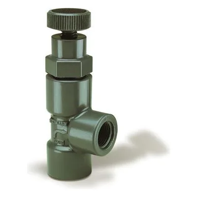 Hayward Flow Control AV10025T, 1/4" PVC Angle Globe Valves w/FPM o-ring seal and seat; threaded end connections
