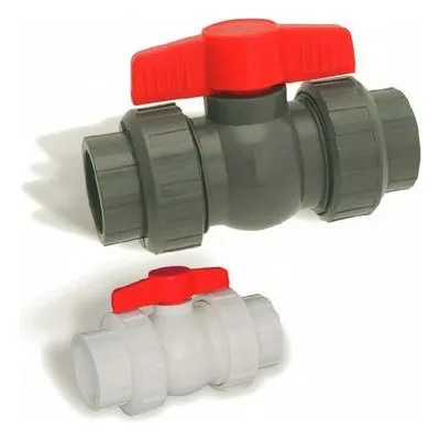Hayward Flow Control QTA1005CSEG, 1/2" PVC Gray QTA True Union Compact Ball Valve w/EPDM o-rings; TPV seats; socket/threaded end connections