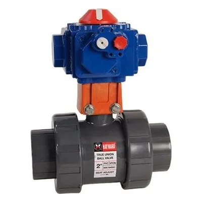 Hayward Flow Control HCTB1125STACTE, 1-1/4" Ready for Actuation TU Ball Valve PVC w/EPDM o-rings, socket/threaded ends