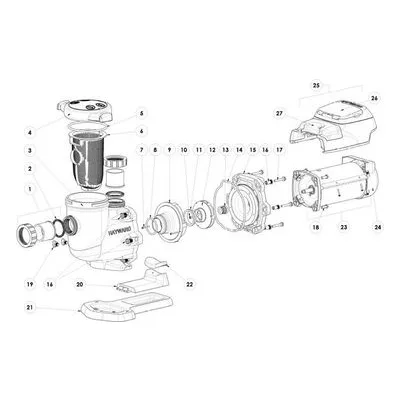 Hayward Flow Control 1APSES16, 2HP 1PH Aquatic Plus Pump 208/230V  Parts & Accessories