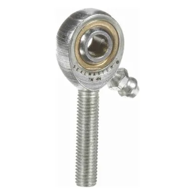 TM 4N Sealmaster 1420401000 Male Rod End Bearing, Three-Piece Greaseable Bronze Race, 0.25" Bore, by Regal Rexnord.