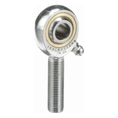 TM 6N Sealmaster 1420601000 Male Rod End Bearing, Three-Piece Greaseable Bronze Race, 0.375" Bore, by Regal Rexnord.