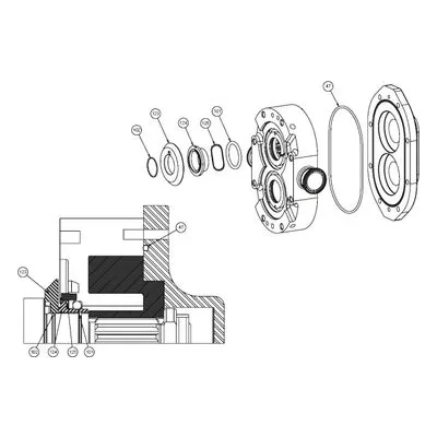AMPCO Sanitary Pump Repair Part P1GS015000-E, SGL MECH SEAL KT,SC,CA,EPDM, ZP1 06-18