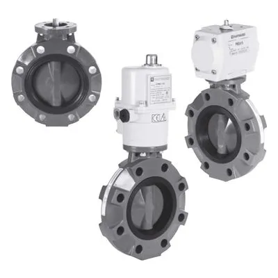 Hayward BYV44060A8VGI00, 6" Butterfly Valve w/GFPP Body-Lugged; PP Disc; Viton liner / FPM seals; gear operator