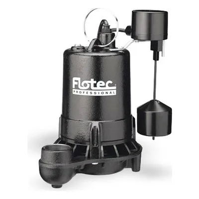 Pentair Flotec E50VLT Professional Series Submersible Sump Pump, 1/2 HP CAST IRON SUMP PUMP WITH VERT.