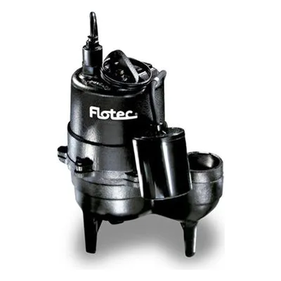 Pentair Flotec FPSE3601A-08 Submersible Sewage Pump, SEWAGE PUMP 1/2HP 115V AUTO FLOTEC.