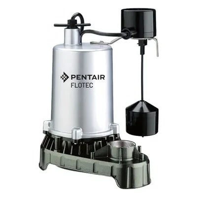 Pentair Flotec FPZT7350 Submersible High Output Sump Pump, PUMP, SUMP 0.5HP ZINC W/ VERTICAL SWITCH.
