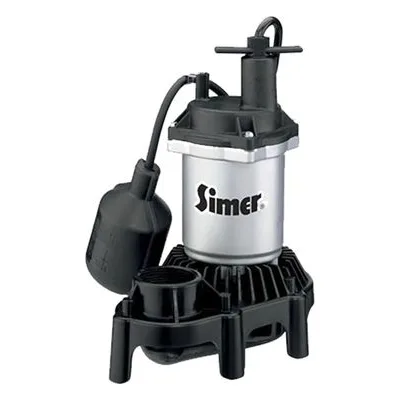 Pentair Simer 2161 Submersible Sump Pump, PUMP,SUMP1/4HP ZINC/THERMOPLASTIC TETH.