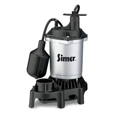Pentair Simer 2163 Submersible Sump Pump, PUMP,SUMP 1/3HP ZINC/THERMOPLASTIC T.
