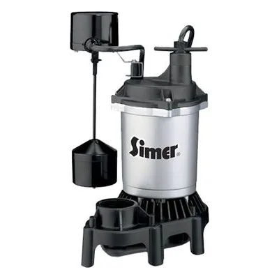 Pentair Simer 2164 Submersible Sump Pump, PUMP,SUMP 1/3HP ZINC/THERMOPLASTIC V.