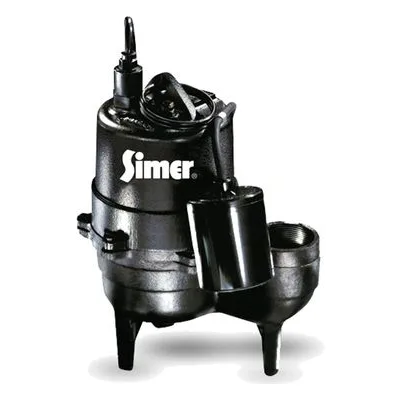 Pentair Simer 3963 Pitmaster Automatic Submersible Solids Handling Sewage Pump, SEWAGE PUMP 1/2HP 115V SIMER.