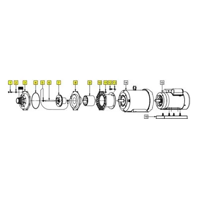 March 0156-0148-0100 Chemical Pump Repair Parts, Pump Less Motor TE-7.5P-MD, Used on TE-7.5P-MD Pumps.