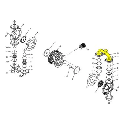 717425 Air Operated Double Diaphragm Yamada Diaphragm Pump Repair Part, OUT MANIFOLD G50AL AODD.