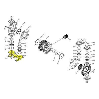 717442 Air Operated Double Diaphragm Yamada Diaphragm Pump Repair Part, IN MANIFOLD G50AL AODD.