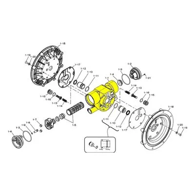 717393 Air Operated Double Diaphragm Yamada Diaphragm Pump Repair Part, BODY G50 AODD.