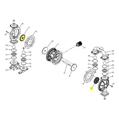 717396 Air Operated Double Diaphragm Yamada Diaphragm Pump Repair Part, CENTER DISK G50 A OUTER AODD.