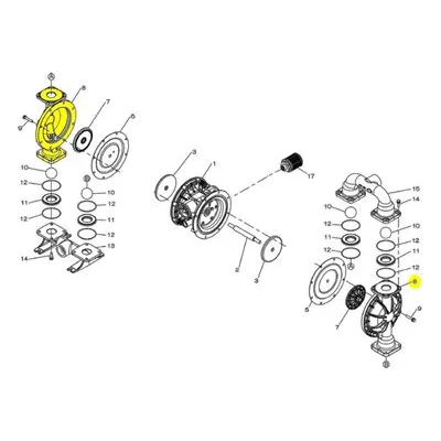 717391 Air Operated Double Diaphragm Yamada Diaphragm Pump Repair Part, OUT CHAMBER G50AL AODD.