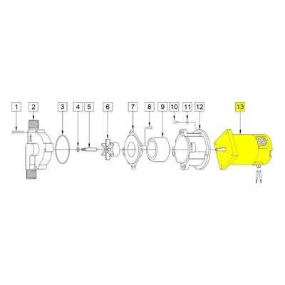 March Pumps Number: 0809-0103-1000 Repair Part - Motor (DC) 24V 3500RPM