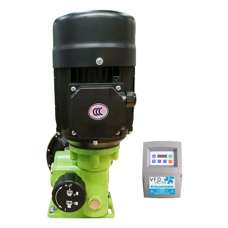 Pulsafeeder DM5DVFH industrial metering pump powered by a 1 HP electric motor. - view 3