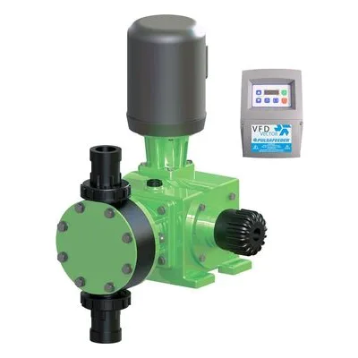 Pulsafeeder DM7JVFH GreenLine series PVDF mechanical diaphragm pump.