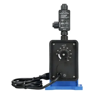 LC03E2-PTC1-I24 C solenoid diaphragm chemical metering pump with Polypropylene head for industrial use.