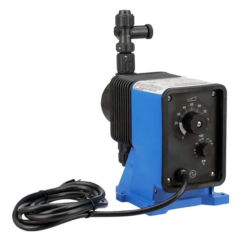 The LE13SA-VTC1-NA001 chemical pump features a durable PVC liquid end for enhanced chemical compatibility. - view 2