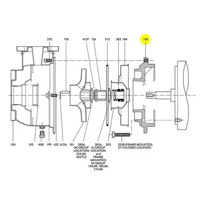 Goulds Pumps Repair Part 1L93 MOTOR ADAPTER w/HARDWARE