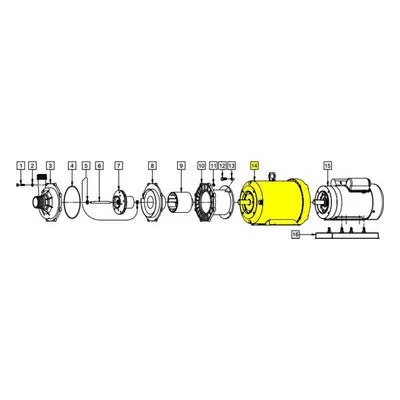 March Pumps Part Number: 0156-0110-1000 Repair Part - Motor (TEFC) 3Ph 208-230/460 50/60HZ 2HP 182Fr Weg.