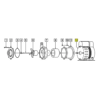 March Pumps Number: 0150-0040-1000 Repair Part - Motor (AC) 230V 50/60HZ 3500RPM SB (w/Base) 38" Cord PSC