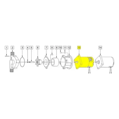 March Pumps Number: 0809-0100-1000 Repair Part - Motor (DC) 12V 1750RPM BB 14"Leads
