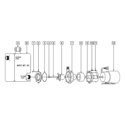 March Pumps Number: 0145-0036-1200 Repair Part - Motor (BC) 115V 50/60HZ 3500 RPM SB (w/Base) 38" Cord PSC, Replaces 0145-0036-1000.