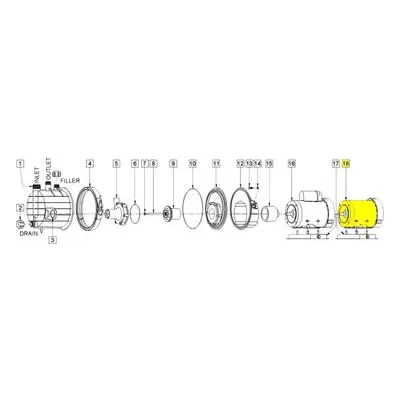 March Pumps Number: 0155-0174-1000 Repair Part - Motor (TEFC) 3 Ph 208-230/460V 50/60HZ 1HP 56Fr