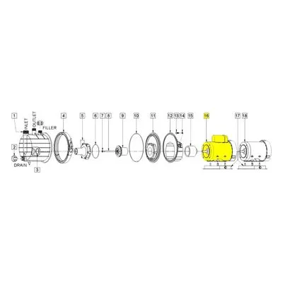 March Pumps Number: 0155-0173-1000 Repair Part - Motor (TEFC) 1Ph 115/208-230V 50/60HZ 1HP 56Fr