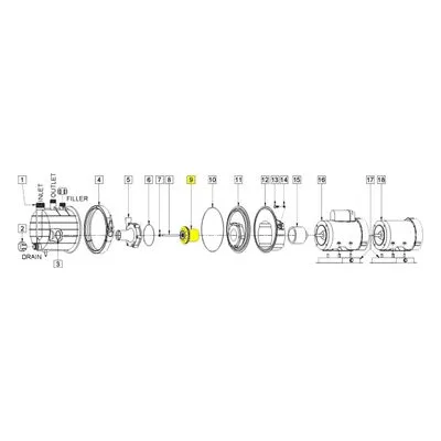 March Pumps Number: 0155-0160-0200 Repair Part - Impeller (Encaps) 3.750 Dia (Carbon Bushing)