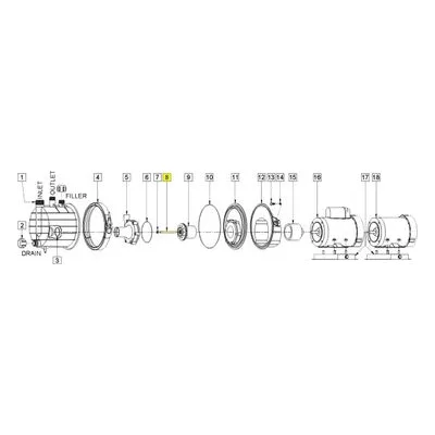 March Pumps Number: 0155-0039-1000 Repair Part - Shaft (for plastic pumps)