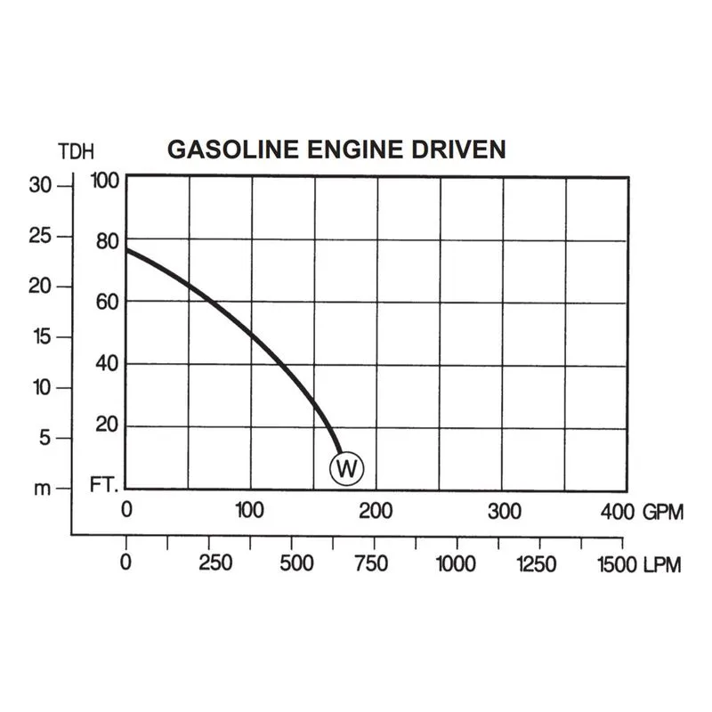 ISP2WL E950 Pacer Briggs & Stratton 950 XR Pro Engine, 3600 RPM, 170 GPM (Gallons Per Minute), Performance Curve - view 2