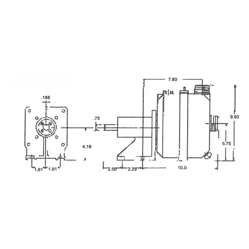 ISP2GL CSS Pacer Pump End Only, 316 Stainless Steel, 20 ft. Suction Lift, 170 GPM (Gallons Per Minute), Dimensions - view 2
