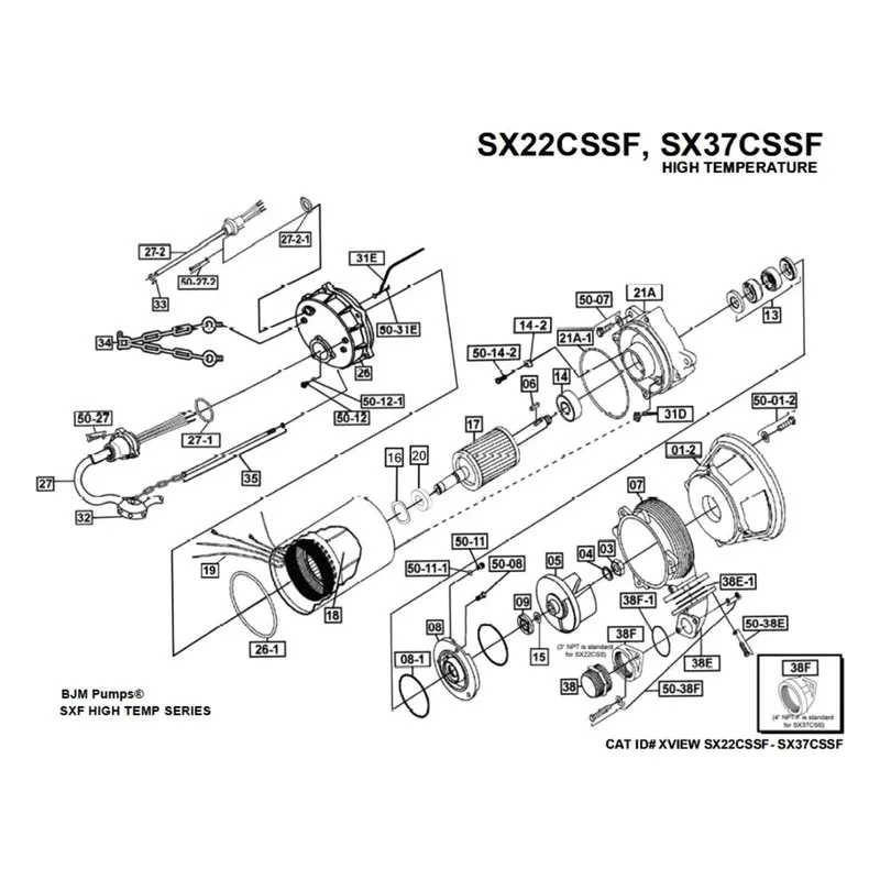 IFS BJM Item 200535 Stator Parts, Accessories and Kits for the SX22CSSF Series Pumps - view 2
