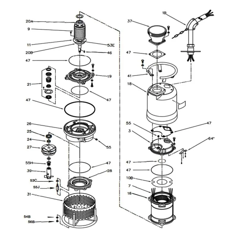 IFS BJM Item 200213 Gasket Kit Parts, Accessories and Kits for the LWA75 Series Pumps - view 2