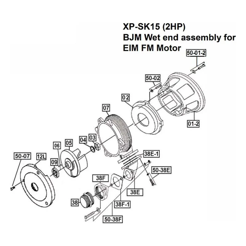 IFS BJM Item 203228 Screw Parts, Accessories and Kits for the XP-SK15C Series Pumps - view 9