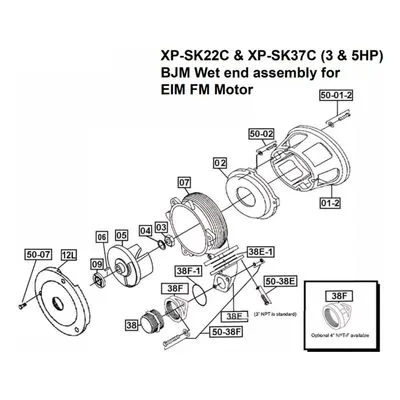 BJM Pumps Repair Parts, Kits & Accessories Part Number 200998 ASSY, PWR CABLE