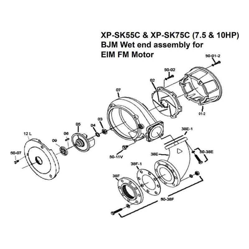 IFS BJM Item 202575 Discharge Flange Parts, Accessories and Kits for the XP-SK55C Series Pumps - view 2