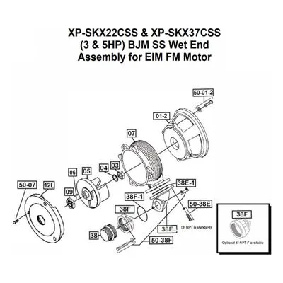 BJM Pumps Repair Parts, Kits & Accessories Part Number 200971 STATOR, 3HP